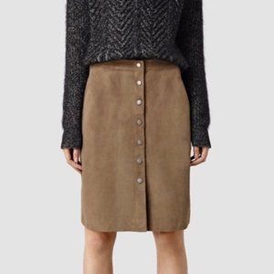 AllSaints Emme Suede Skirt